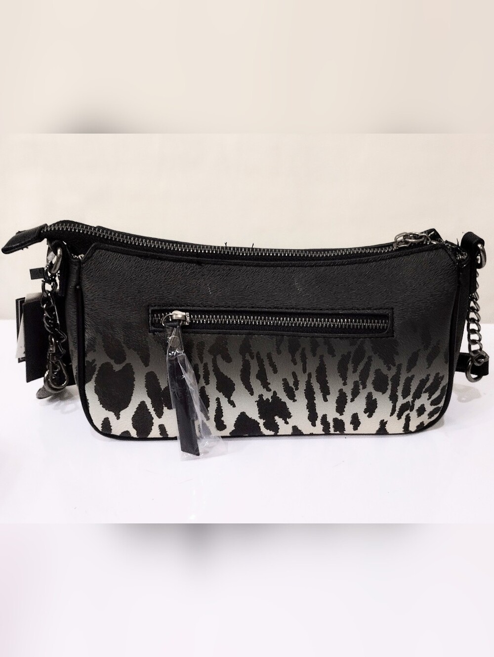 Ed Hardy Black Shoulder Bag with Multicolor Skull & Butterfly Art - Picture 2 of 13